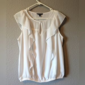 Express White Ruffled Blouse Sz.M